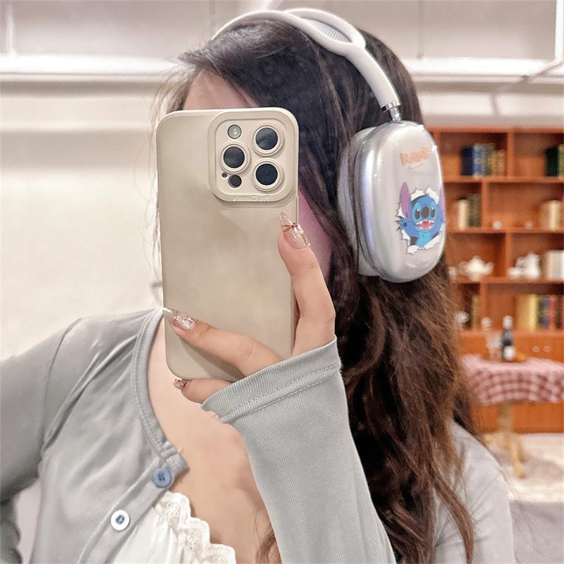 Applicable Apple headset AirPods max earphone cover transparent painted cartoon Stitch protective case cute