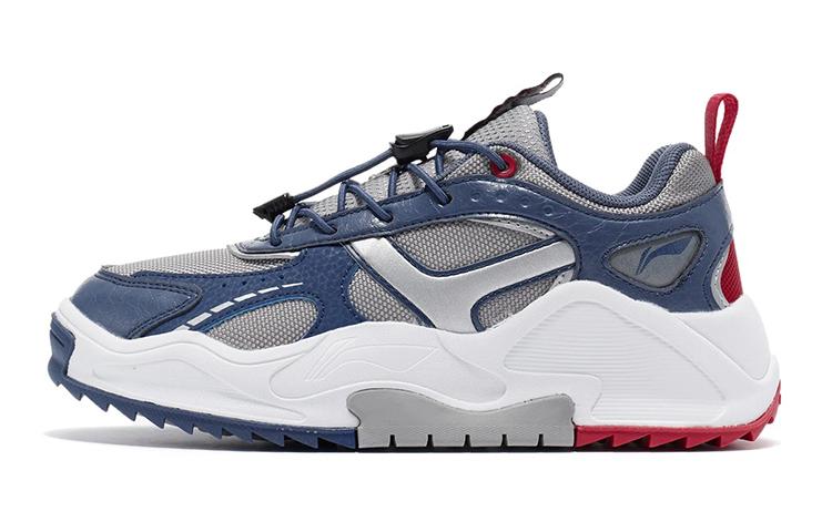 Li Ning Pentium Collection Cushioning Slip Resistant Breathable Low top Running Shoes Snow Gray Color Teenagers YKCR180-1