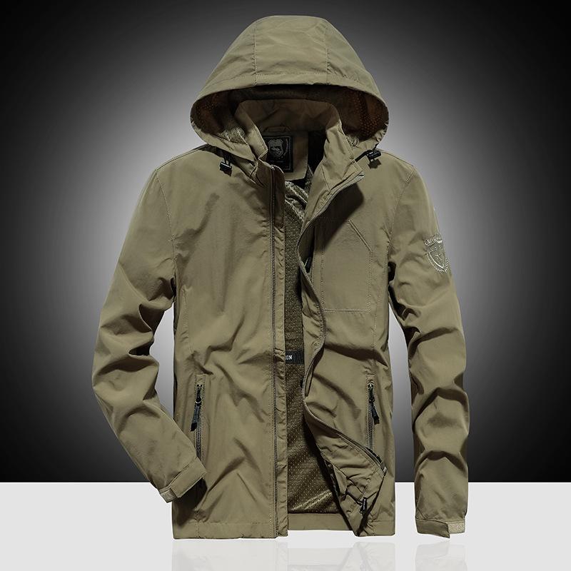 Куртка Мужская куртка Весенняя и осенняя куртка Повседневная большого размера Быстросохнущая одежда Мужская куртка Ветровка