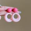 Дофаминовые серьги-кольца контрастных цветов Женские новые популярные нишевые специальные серьги Цветные кольца Преувеличенные серьги