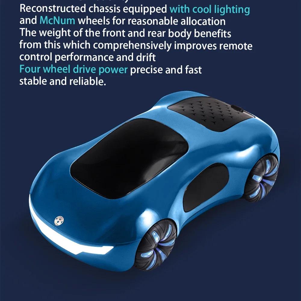 Нетоксичная радиоуправляемая машинка 2.4G 1/18 с распылителем и светом, управляемая с помощью дистанционного пульта-часов, трюковая дрифт-машина, радиоуправляемые игрушки для детей