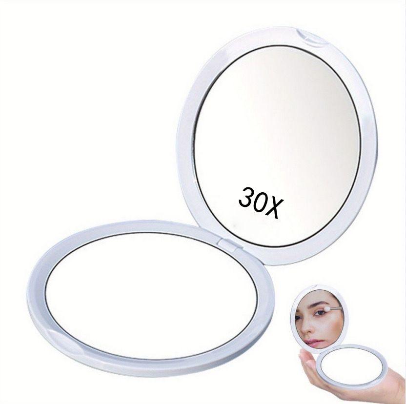 HD Flip 50x Magnification Makeup Mirror: Foldable, Portable Concealer Mirror for Spot and Pimple Check