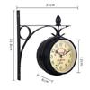 Double Sided Metal Clock Home Decor Garden Decoration High Quality Outside  Train Station