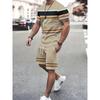 New Summer Men's Sportswear Short-sleeved T-shirt Suit Two-piece Outdoor Travel Clothing Oversized Shorts Training Clothes