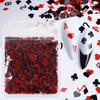 10g Red Black Nail Sequins Decorations 3D Poker Heart Numbers Letters Flakes for DIY Nail Art Supplies Nail Manicure Accessories