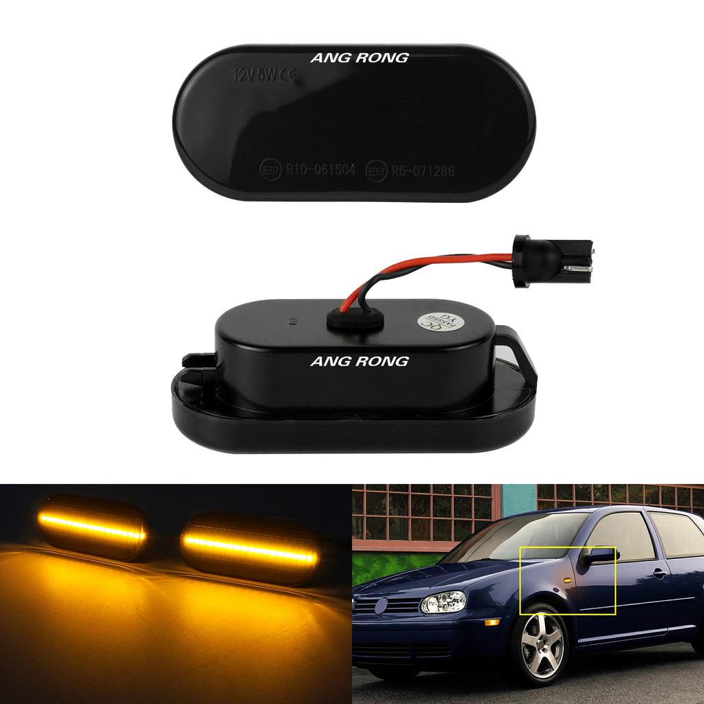 Янтарный светодиодный боковой указатель поворота для VW T5 Golf Polo 3 4 Caddy Bora Jetta Fox Seat Altea Ibiza Leon Ford Указатель поворота