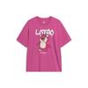 Li-Ning X Disney Toy Story Strawberry Bear Cartoon Print Round Neck Short Sleeve T-Shirt Unisex Tops Rosy-Purple AHST755-5