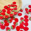50Pcs Wooden Strawberry Buttons Red Pink Sewing Accessories Supplies Girl Kids