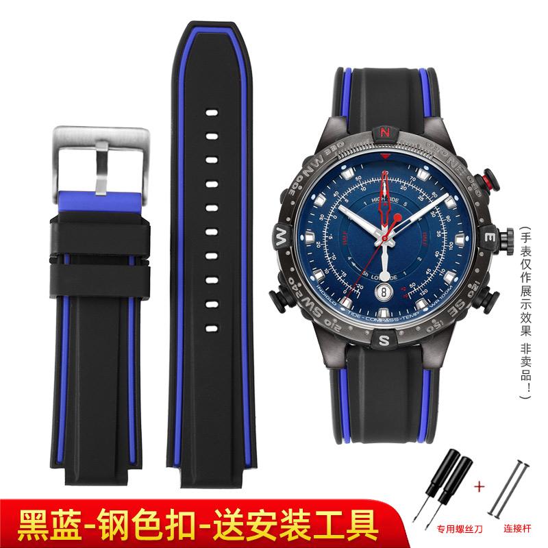 Для timex E-tide Компас Браслет T2N739 T2N720 T2N721 выпуклое ушко 16мм ремешок водостойкий силиконовый мужской ремешок для часов браслет