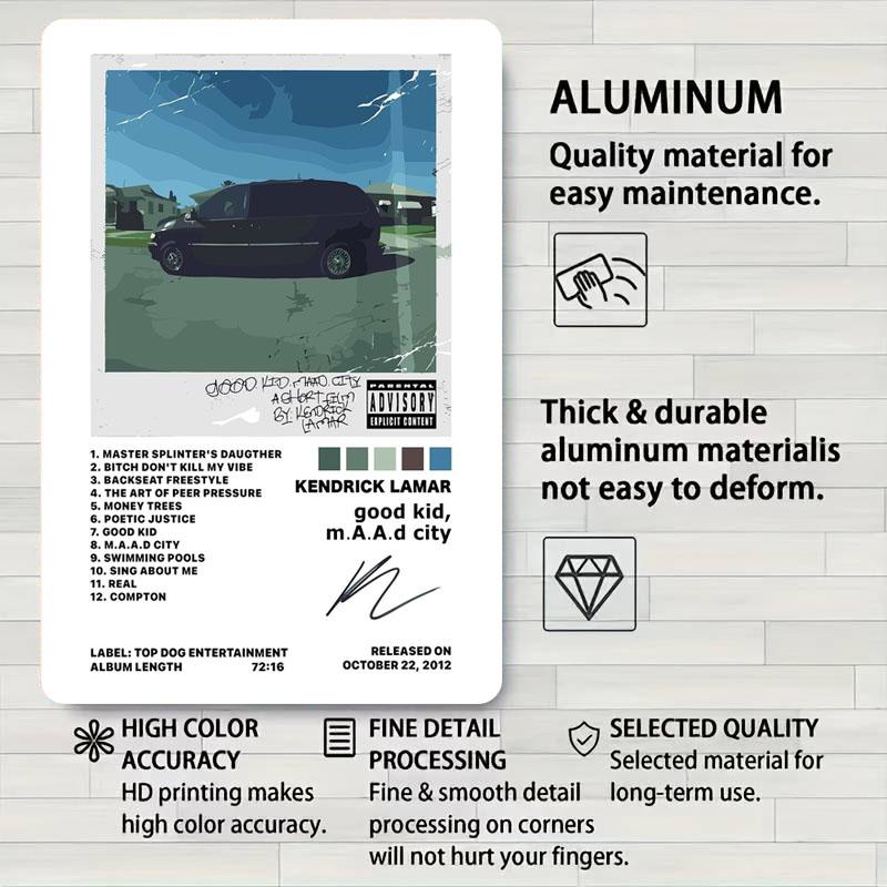 M.A.A.d Город Жестяные Таблички Музыкальный Постер Картинки Настенный Декор Кендрик Ламар - Хороший Ребенок Украшения для Дома Индивидуальная Табличка Настенный Декор