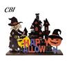 Ghost And Witch Room Decorations Halloween Wooden Table Centerpiece, Decorative Sign Ornaments, 3D Layered Gnome Pumpkin Skeleton Handmade Wood
