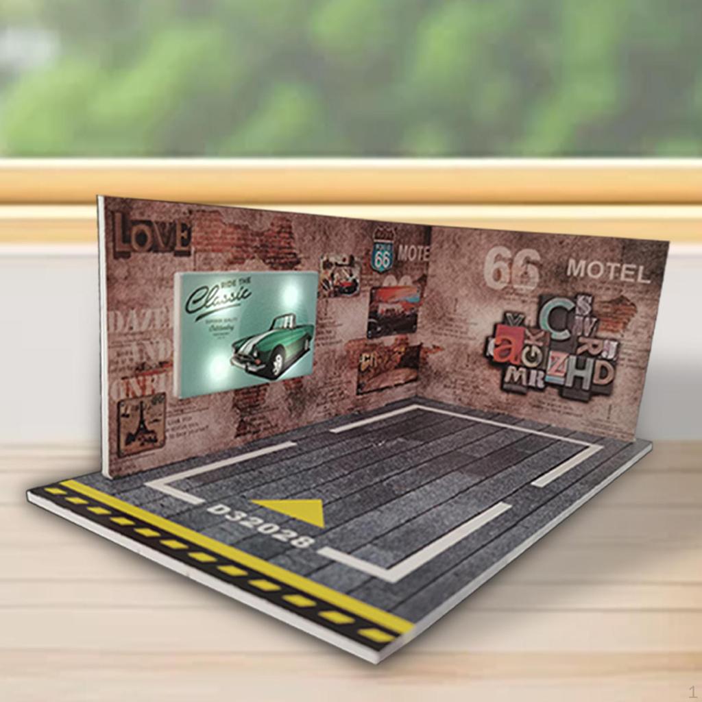 1/24 Гараж литой автомобиль витрина модель декорация сцены диорама подарок, коллекция парковка