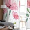 Тюлевые шторы с цветком мака и растением, модные прозрачные занавески с принтом для гостиной, окна, современный декор