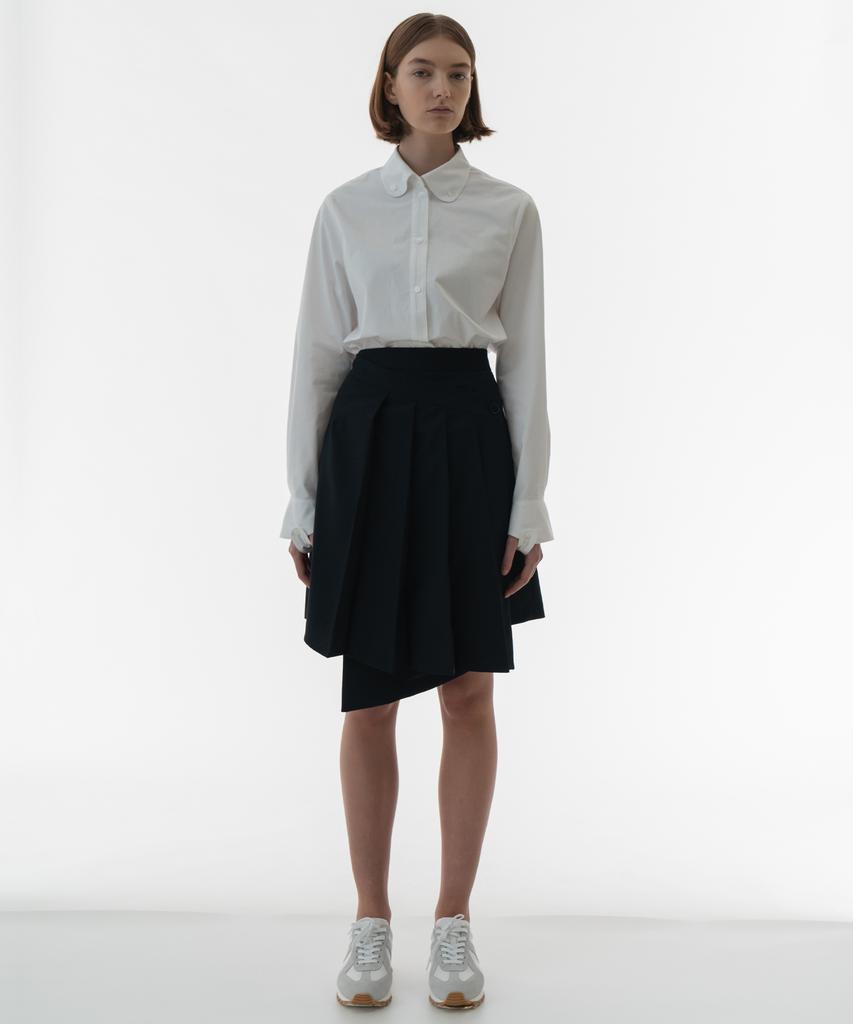 Biscuit Shop Asymmetrical Pleated Skirt