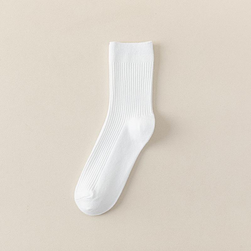 Men's Mid-calf Socks for Autumn and Winter, Breathable and Sweat-absorbing Cotton Socks, Business Sports Solid Color Long Socks