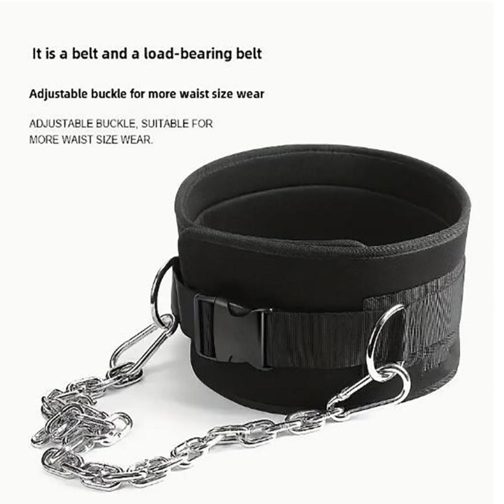 Dip Belt Weight Lifting Belt Heavy Duty Powerlifting Waist Band with Chain for Men Women Gym Deadlift Squat Pull Up Strength Training Waist Band