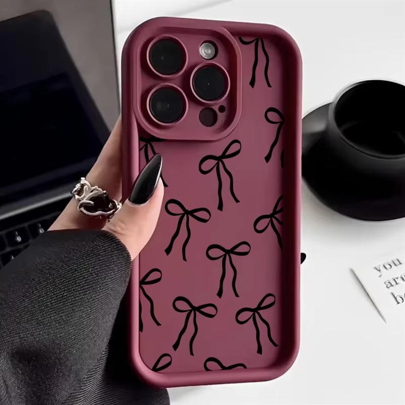 Милый Чехол Для Телефона С Узором Черного Банта Для Xiaomi Mi Poco X6Pro X6 X7 X5 Pro Mi Poco F7 F6 F5 Pro Мягкий Силиконовый Чехол