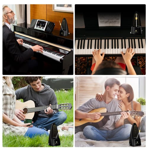 TERENCE T1 Black Pendulum Metronome, High-Precision, for Instrument Practice and Performance, Beginner-Friendly, with Metal Core, Compact Design, Loud