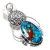 Spiny Oyster Gemstone Handmade 925 Sterling Silver Jewelry Pendant 3.03" D2u82