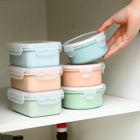 Round/Rectangle Kitchen Organizer Food Storage Container Seal Crisper Lunch Box