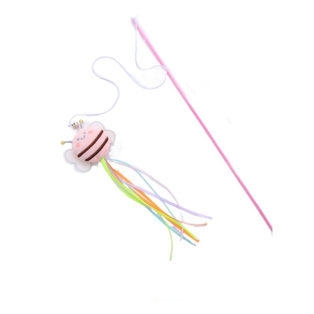 Палочка-дразнилка для кошек в форме пчелки, плюшевая интерактивная палочка, новая игрушка для кошек, кошка