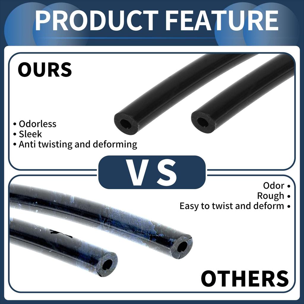 INFINAUTO Engine Silicone Vacuum Tube Hose 6.6FT 3/16" 4mm ID