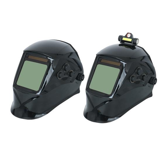 Сварочный шлем на солнечных батареях с большим экраном, подсветкой, 4 датчиками дуги, автоматическим затемняющимся капюшоном для сварки MIG/TIG, защита от ультрафиолетового и инфракрасного излучения, DIN 16