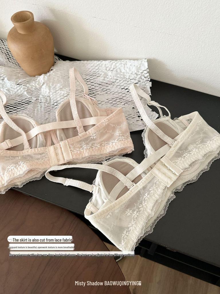 Французское кружево Ультратонкий бюстгальтер без бретелек с ушками кролика: Сексуальное, предотвращающее провисание женское белье с мягкой поддержкой.