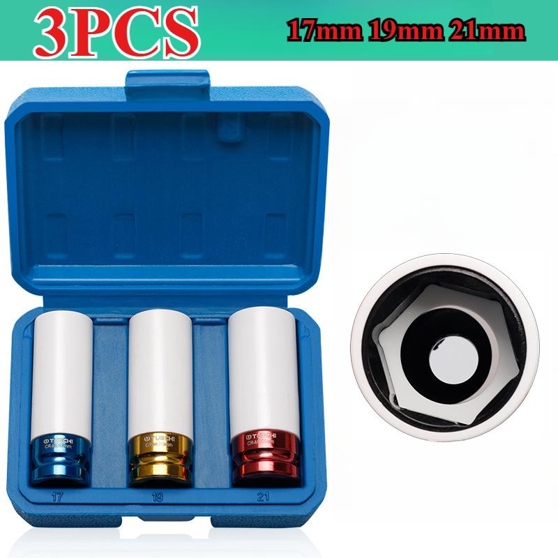 Socket Wrench Sleeve 17 19 21 22 23 24mm Hole Colorful For Tire Protection Repairing Tool For Deep Impact Nut Driver Manual Tool