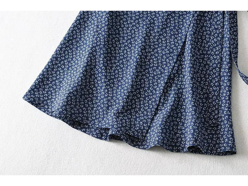 Юбка миди с запахом и цветочным принтом YPFF с высокой талией - летняя женская юбка на завязках в европейском и американском стиле.