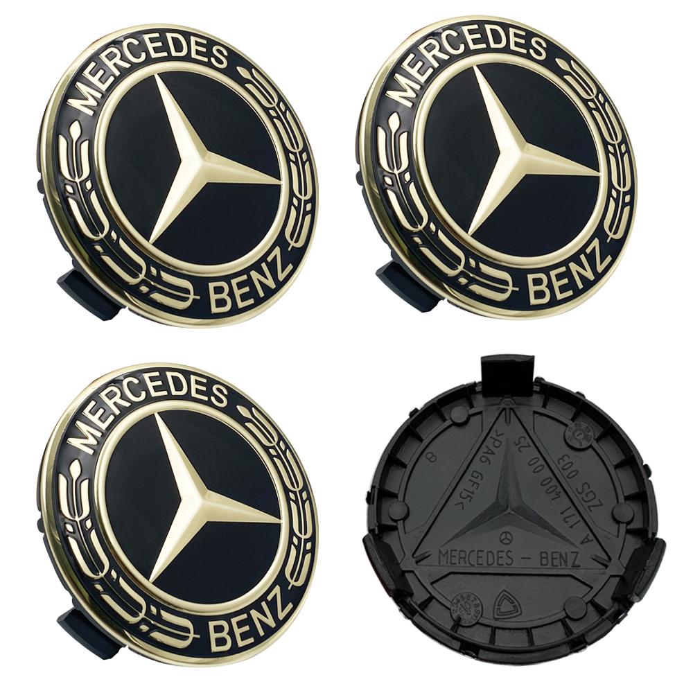 For Benz W2064PCS 75mm Gold Black Car Wheel Center Hub Caps Cover For Mercedes Benz AMG A1714000025 Auto Styling Modified Accessories