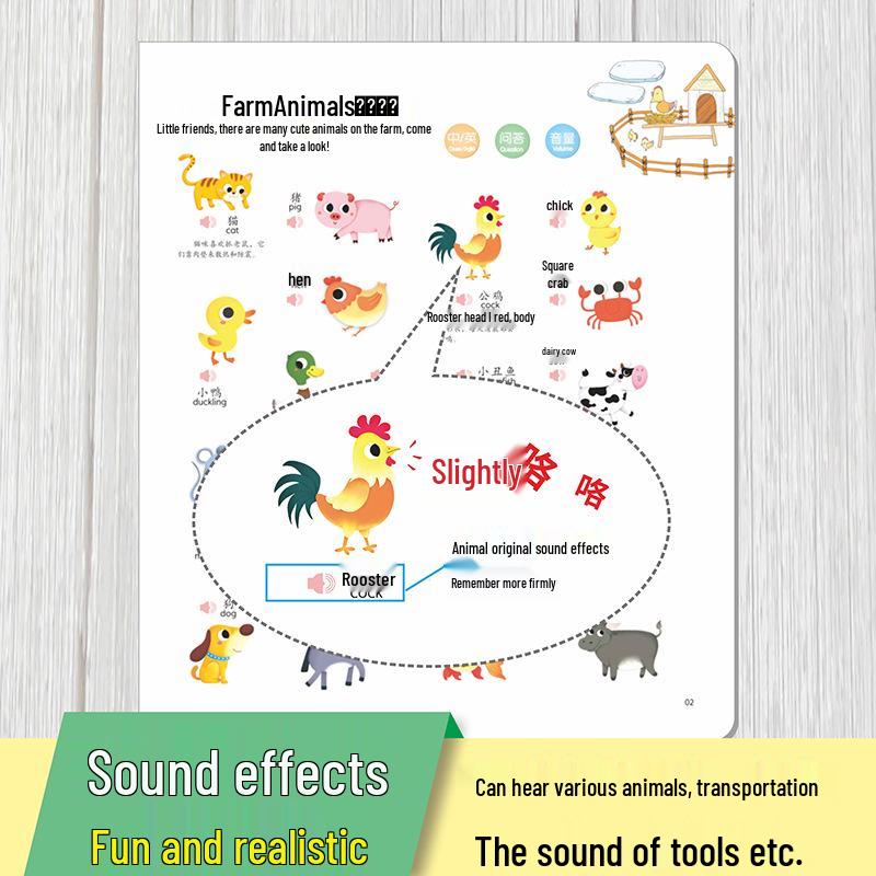 Двуязычная детская звуковая книга Haiyue: Раннее обучение и когнитивная иллюстрированная энциклопедия