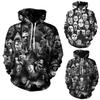 Vibrant 3d Print Skull Hooded Sweatshirt For Men And Women With Soft Breathable Material