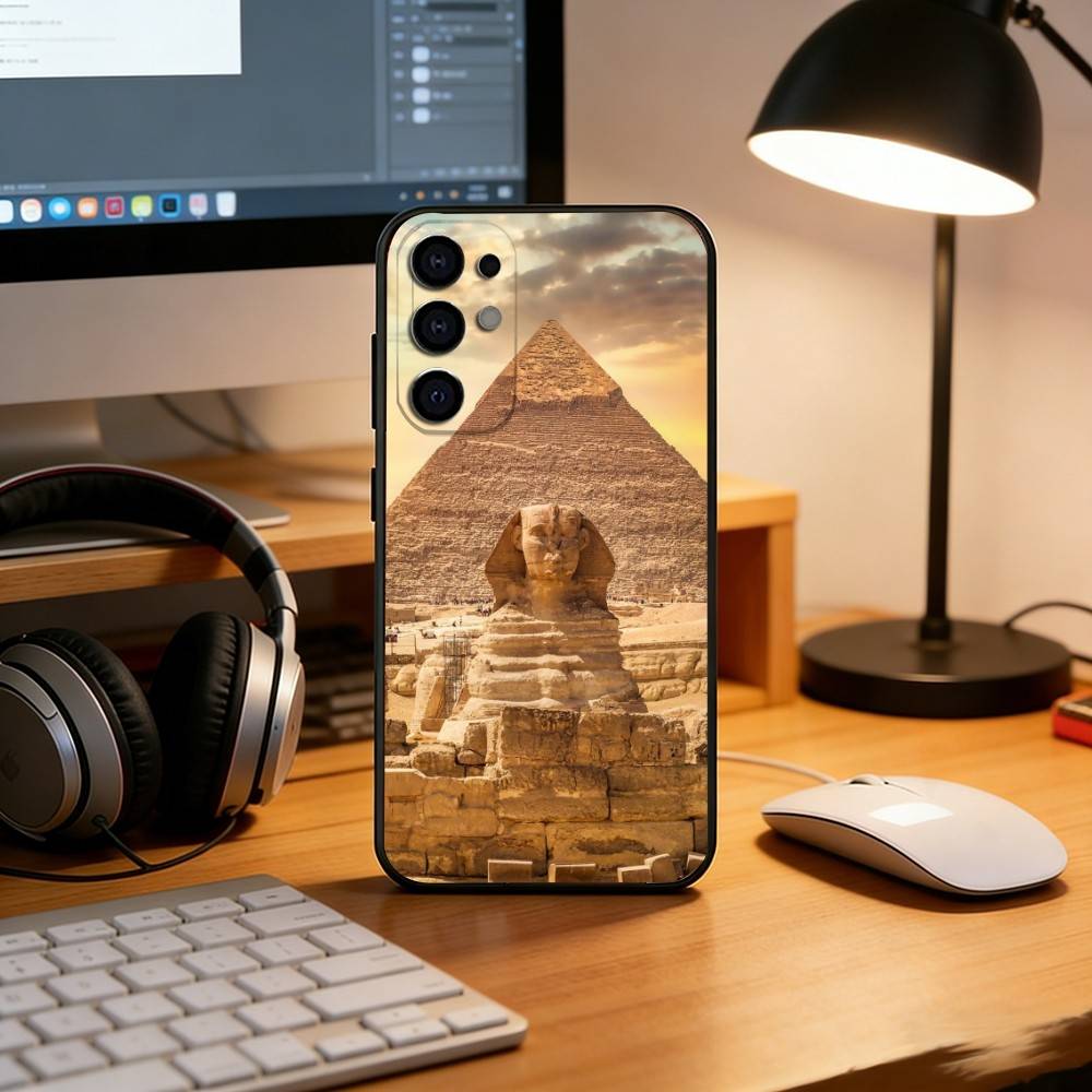 Чехол для телефона 'Пирамиды Гизы' для Samsung S25, S24, S21, S22, S23, S30, Ultra, S20, Plus, Fe, Мягкий силиконовый черный чехол
