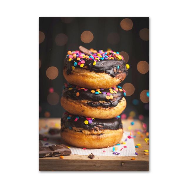 Завтрак шоколадное кольцо торт кофе хлеб плакаты на скандинавскую тему принты настенная живопись на холсте картины десертный магазин домашний декор