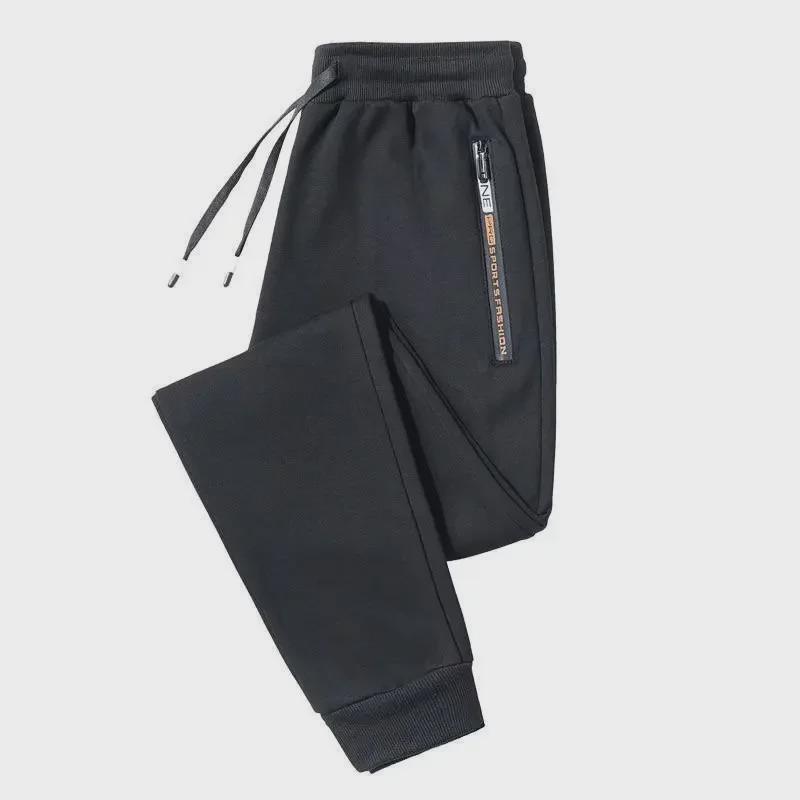 Мужские спортивные брюки большого размера на молнии на осень - повседневные прямые спортивные брюки