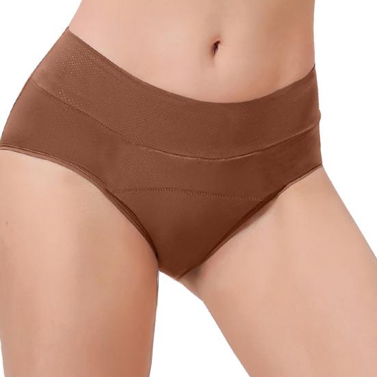 Женские трусики, однотонные, трехслойные, мягкие, с завышенной талией, бесшовные эластичные трусы, предотвращающие протекание, менструальные трусы, женское нижнее белье