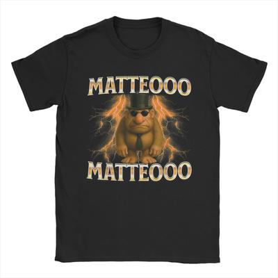 Матео Матео Забавные Итальянские Мозголомные Мемы Мужские Женские Футболки Повседневная Футболка С Коротким Рукавом С Круглым Вырезом Хлопковые Топы Больших Размеров