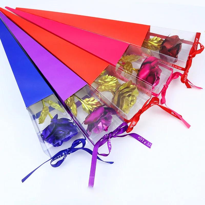 Искусственные золотые цветы Роза с покрытием из 24-каратной фольги Подарок на День святого Валентина для жены Свадьба День матери Вечная любовь Золотые розы