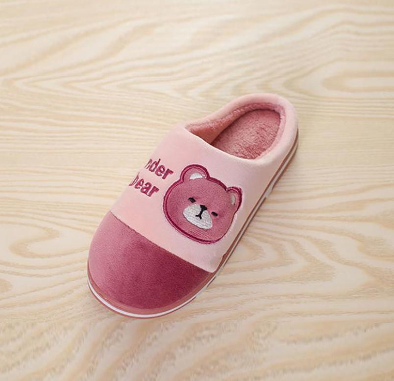 Зимние парные домашние тапочки с героями мультфильмов, утолщенные нескользящие тапочки, теплые домашние хлопковые тапочки