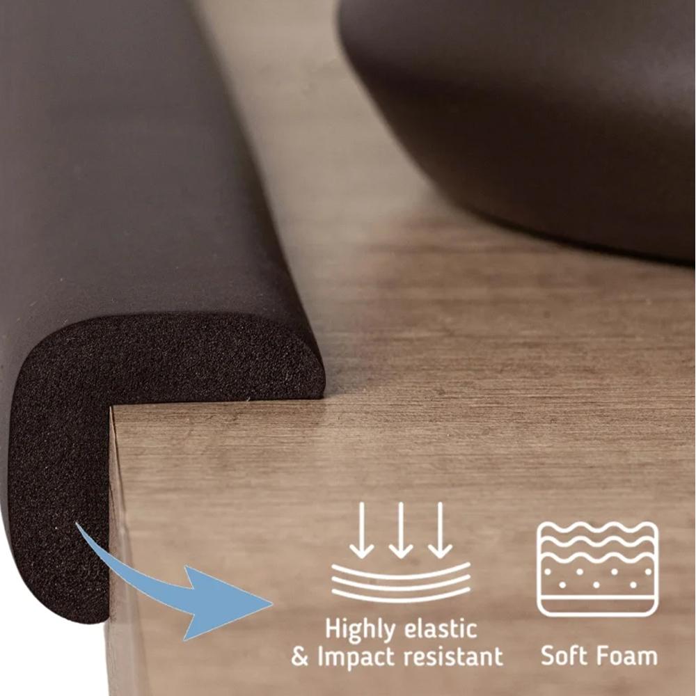 2M Thickened Child Bumper Strips Baby Safety Bumper Strips Table Safety Edge Coffee Table Corner Protection Strips NBR material