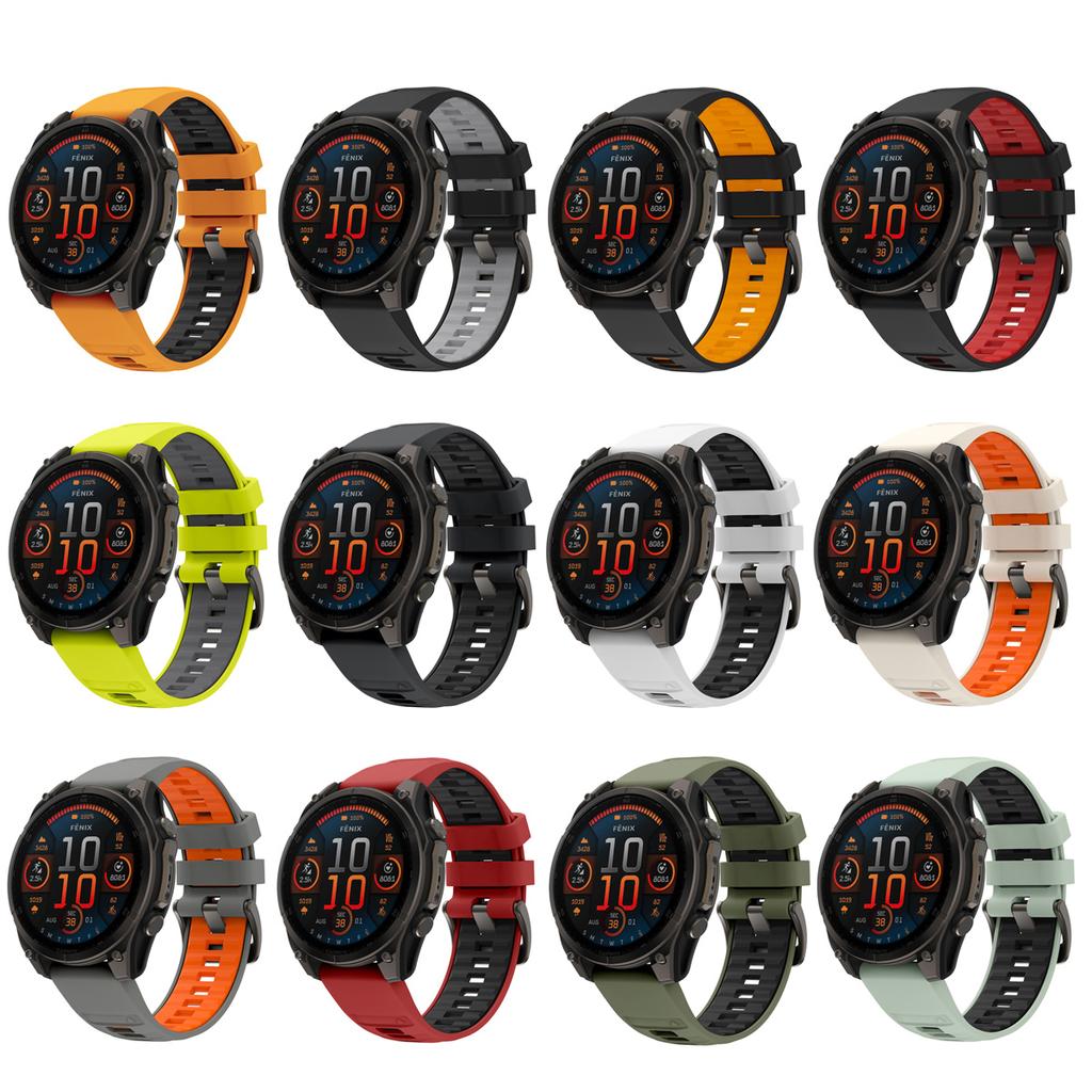 Upgraded Stainless Steel Buckle Silicone Strap for Garmin Fenix 8 Pro 47mm 51mm E 7 7X 6 6X 5 5X Epix Pro Enduro 3 970 QuickFit