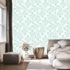 White and mint flowers wallpaper, a distinctive detail for the living room and bedroom 50x1000