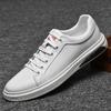 Men'S Casual Shoes Handmade Genuine Leather Mens Style Shoes Comfortable Lace Up White Sneakers Men Upscale Luxury Footwear Male