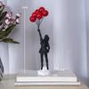 Banksy Balloon Girl Figure Aesthetic Statues Resin Art Designer Crafts Sculptur Luxury Living Room DecorationDesk Accessories