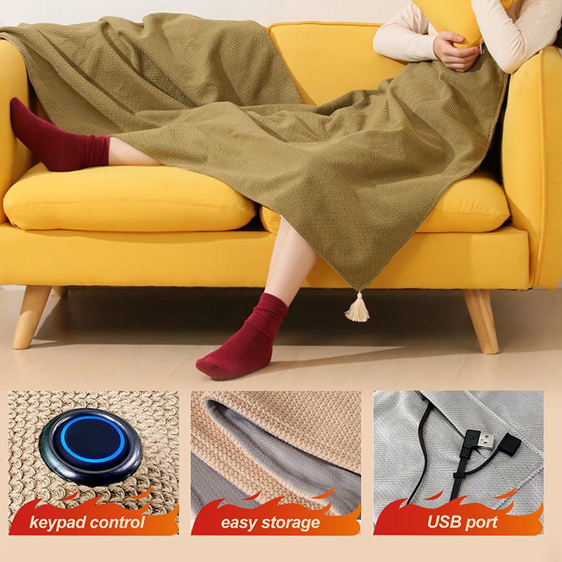 Пончо с подогревом, накидки, USB-одеяло с подогревом, мягкий теплый шарф с подогревом, зимний шарф для холодной погоды, 3 уровня нагрева, портальное пончо