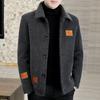 Men's Woolen Coat, Autumn and Winter Slimming Trend, Cotton Thickened Short Jacket, Handsome Mink Down Trench Coat