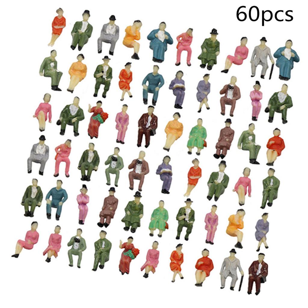 60 шт. Масштаб HO 1:87 Сидящих Пассажиров Фигурки Людей 30 Разных Поз Макет Железной Дороги P8711 Садовое Украшение