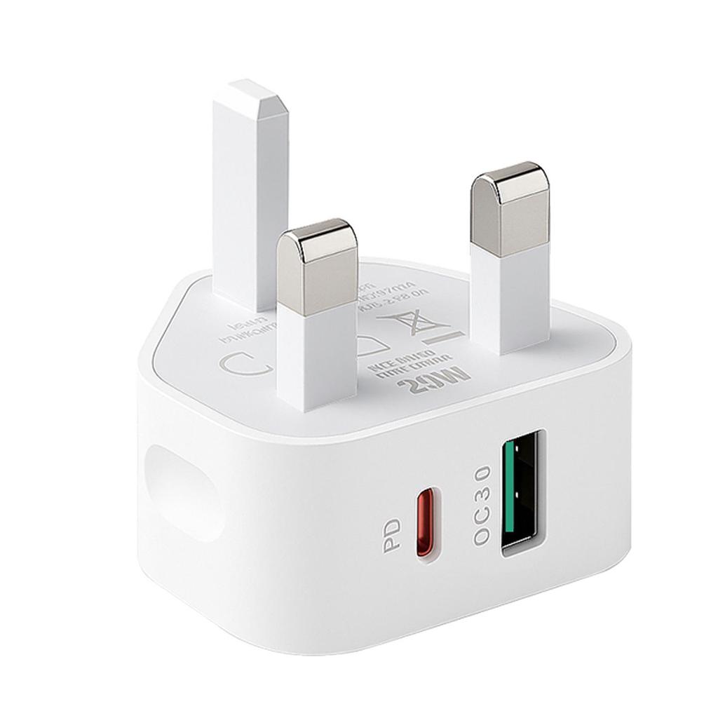 Британская 20-ваттная быстрая зарядная головка PD USB для Apple 15, Huawei Type-C и устройств 5V/2A