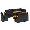 VidaXL Salon de Jardin avec Coussins 9 pcs, Canapés de Terrasse, Ensemble de Meubles de Patio, Mobilier d'Extérieur, Noir 3273610